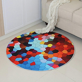 Round Carpet 3D Anti-slip Rugs Computer Chair Floor Mat for Home Kids Room