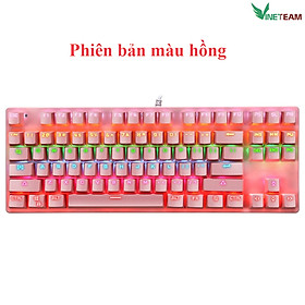 Bàn Phím Cơ Máy Tính 87 Phím VINETTEAM K550 Led Đổi Màu Nhiểu Chế Độ Khác Nhau, Blue Switch Chơi Game Dùng Văn Phòng Cực Đã – hàng nhập khẩu