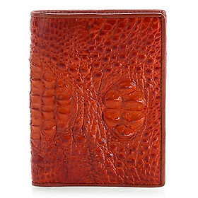 HJ2238 - Bóp nam Huy Hoàng da cá sấu nguyên con kiểu đứng màu vàng