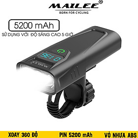 Đèn Pha Xe Đạp Chiếu Sáng Chống Nước CD-30 Gắn Tay lái, Vỏ nhựa ABS, Sạc Điện Type-C Có Đồng Hồ Hiển Thị Thời Gian Lượng Pin, Có Hỗ trợ Sạc Khẩn Cấp - Mai Lee