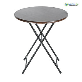 Mua Bàn tròn cafe cao xếp gọn ngoài trời gỗ chân sắt sơn tĩnh điện LAPX05