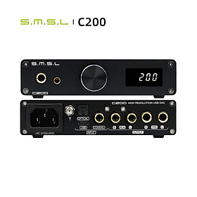 SMSL C200 Audio DAC Bộ khuếch đại tai nghe ES9038Q2M 4xOPA1612A Đầu vào USB/Optical/Coaxial/Bluetooth 5.0 TRS Cân bằng 4.4mm Đầu ra 6.35mm