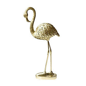Gold Flamingo Figurine Statue Resin Animal Sculpture Artwork Home