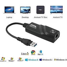 Dây cáp chuyển đổi USB 3.0 sang mạng lan 1000Mbps cao cấp tiện lợi - Hàng nhập khẩu