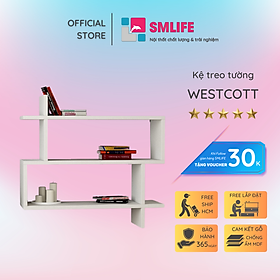 Kệ gỗ treo tường trang trí hiện đại SMLIFE Westcott  | Gỗ MDF dày 17mm chống ẩm | D70xR20xC65cm - Màu