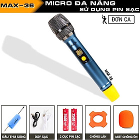 Mua Micro không dây đa năng karaoke Max 56 Nâng cấp từ Max 39 Hút âm tốt chốg hú hiệu quả Sạc pin ngay trên mic Led màn hình