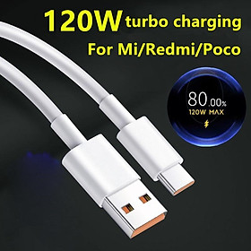 Dây Cáp Sạc Phù Hợp Cho Xiaomi 120W 6A 12pro Note11Pro 11T Pro 67W 55W 33W
