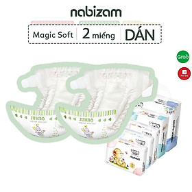 Set 2 Miếng Tã/Bỉm Dán NABIZAM Magic Soft Mỏng Nhẹ, Chống Tràn NB50/S44/M40/L36/XL32 Cho Bé Từ 3-15kg,32-50 Miếng/Bịch