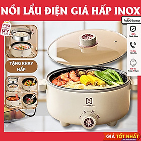 Mua Nồi Lẩu Điện 2 Tầng 28cm Mandeli  Nồi Lẩu Điện Đa Năng Kèm Xửng Hấp Công Suất 1000W Nồi Lẩu Điện Đa Năng 2 Tầng Kèm Giá Hấp Inox 28 Cm Tráng Men Chống Dính Công Suất 1000W- Hàng chính hãng