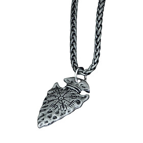 Pendant Necklace Compass Symbol Chain Jewelry for Friends Men
