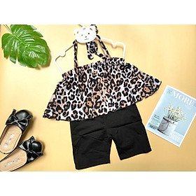Set Áo Yếm Xòe Quần Thun Ngố Họa Tiết Da Beo Hàng Thiết Kế Đủ Size Cho Bé Hàng Thiết Kế Shop Nhã Uyên Kids