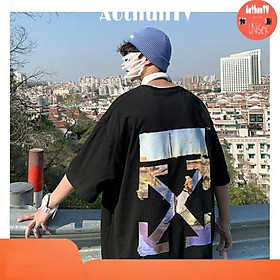 Áo thun tay lỡ, áo phông form rộng chất cotton mát mịn thấm hút mồ hôi in hình logo off white siêu ngầu