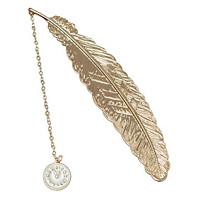  Bookmark Kim Loại Đánh Dấu Sách Hình Lông Vũ Dây Treo - Thời Gian