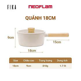 [Hàng chính hãng] Nồi sâu/quánh Neoflam Fika 18cm. Made in Korea. Hàng có sẵn giao ngay