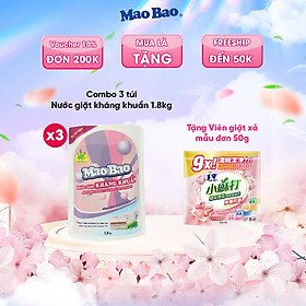 Combo 03 túi nước giặt kháng khuẩn Mao Bao 1800g