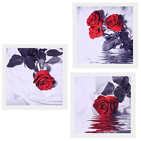 Hình ảnh 3 Panel Modern Art Painting Oil Print Painting on Canvas Rose in Water