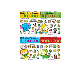 Combo Phát Triển Khả Năng (4 – 6 Tuổi) Tư Duy + Ngôn Ngữ + Toán Học + Sáng Tạo (Bộ 4 Cuốn) _PNU