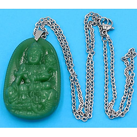 Vòng cổ Phổ hiền đá thạch anh xanh 5 cm DITTXN2 - Phật hộ mệnh cho người tuổi Thìn, Tỵ