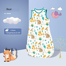 Cotton Áo Vest Túi Ngủ Mùa Xuân, Mùa Thu Chần Gòn Trẻ Em Nữ Tay Ngắn Bộ Đồ Ngủ Cho Bé Chống Kick Sleepsack Bán Buôn - S(Height 75cm)