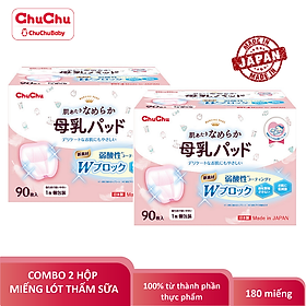 Combo 2 hộp miếng lót thấm sữa Chuchu Baby 90 miếng