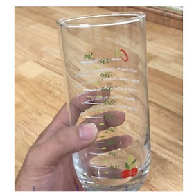 Mua Ly thủy tinh cao cấp chia vạch họa tiết trái cây 625ml ( giá bán 1 cái)