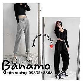Quần jogger nỉ da cá ống suông bo gấu Unisex kiểu dáng thể thao siêu hot thời trang Banamo Fashion 297