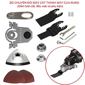 Mua Bộ chuyển đổi máy cắt cầm tay (trục D10mm) thành máy cắt rung  tặng kèm 2 lưỡi 1 đầu mài và phụ kiện