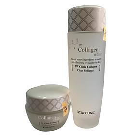 Combo Nước Hoa Hồng Dưỡng Trắng Da 3W Clinic Collagen White 150 ml Và Kem