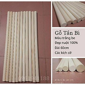 Mua ( HÀNG ĐẸP ) Thanh Gỗ Tròn Dài 60cm Gỗ Tần Bì ( Các Kích Cỡ