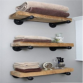 Mua Kệ treo tường ống nước gỗ cao cấp  kệ ống nước trang trí decor nhà đẹp chất liệu ống sắt Cao Cấp