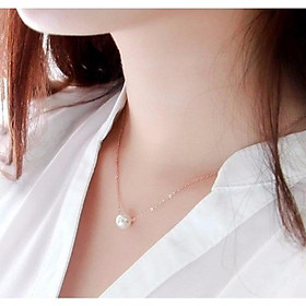 Dây Chuyền Nữ 1 Hạt Ngọc Trai Chất Liệu Thép Titan Ko Rỉ Ko Dị Ứng TITAN 988