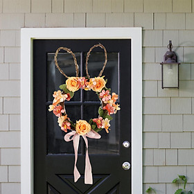 Easter Wreath Wall Artificial Flower Garland for Front Door Farmhouse Home Decor