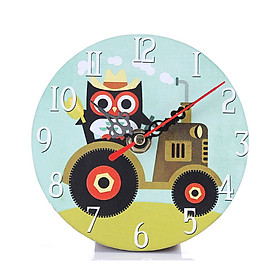 Mua Đồng hồ để bàn chạy pin mặt Gỗ Hình tròn Cú mèo dễ thương