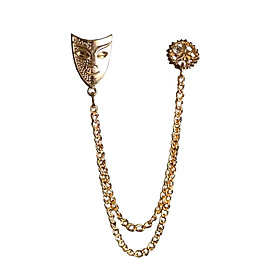 Men Women Diamante Crystal Tassel Chain Shirt Lapel Pin Brooch Neck Tips