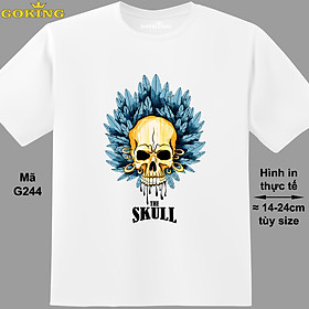 THE SKULL, mã G244. Áo thun in hình đầu lâu siêu đẹp cho nam nữ, form unisex. Áo phông hàng hiệu GOKING. Quà tặng cao cấp cho gia đình, cặp đôi, hội nhóm, doanh nghiệp