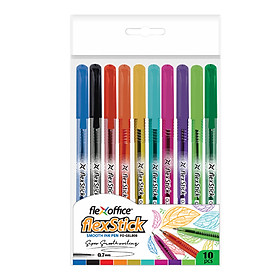 Túi 10 Bút gel B FlexStick Smooth Ink Pen Flexoffice FO-GELB08 - Mực tiêu chuẩn châu Âu