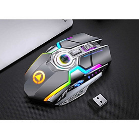 Chuột A5 Không Dây Chơi Game Sạc Pin Im Lặng Ergonomic 7 Phím Đèn Nền RGB 1600 DPI Chuột Cho Game Thủ Chuyên Nghiệp