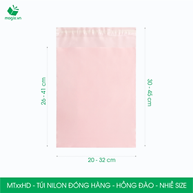 Combo 100 túi nilon gói hàng - túi niêm phong đóng hàng màu hồng đào - NHIỀU KÍCH THƯỚC