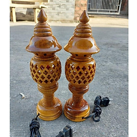 Mua ĐÈN BÀN THỜ - BỘ ĐÈN TỔ ONG GỖ 23cm - TRANG TRÍ BÀN THỜ  NHÀ CỬA