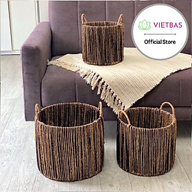 Giỏ đai đựng đồ VIETBAS tròn có quai 3 size MAU143