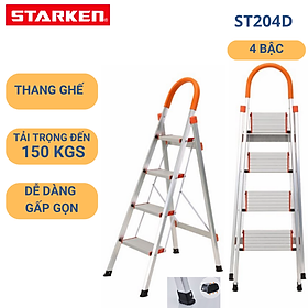 Mua Thang ghế nhôm 4 bậc STARKEN ST204D tải trọng 150kgs- Hàng chính hãng bảo hành 18 tháng
