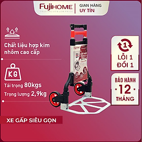 Mua Xe đẩy hàng 2 bánh rút gọn 80kg Nhật Bản Fujihome sàn nhôm  bánh cao su cao cấp không ồn  xe chở đồ kéo hàng gấp gọn đa năng sack trolley