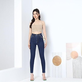 Quần Jean Nữ skinny ôm vintage lưng cao cạp cao co giãn CT JEANS