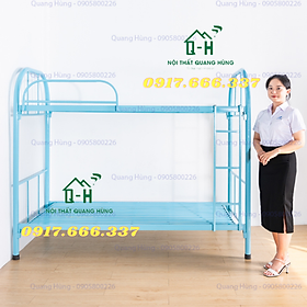 Mua GIƯỜNG TẦNG SẮT ÓNG TRÒN 1MX2M MÀU XANH DƯƠNG DÀNH CHO GIA ĐÌNH