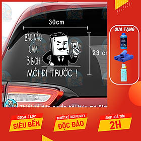 Decal dán xe, tem dán xe, 3 bích mời đi trước - thiết kế đặc biệt phủ sơn UV dán kính hậu ôtô Mày mò Store - Decal 3 bích mời đi trước