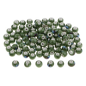 100x 8mm Loose Ceramic Beads Charms for Jewelry Making