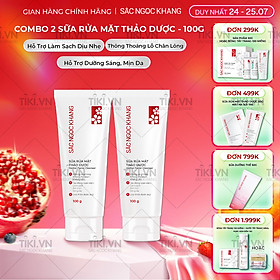 Combo 2 tuýp Sữa rửa mặt Sắc Ngọc Khang 100g giúp làm sạch bã nhờn, bụi bẩn cho da