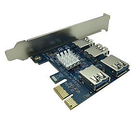 PCI-E to PCI-E Adapter 1 Lap 4 PCI-express Slot 1x to 16x USB 3.0 Mining Special Riser Card PCI-E Converter for BTC Mining