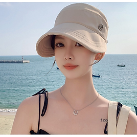 Mũ nữ đi nắng đi biển vành lưỡi trai thiết kế ôm đầu phong cách Hàn, nón nữ chống nắng thời trang