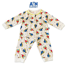 Bộ dài bé gái họa tiết May bay trực thăng thun cotton - AICDBGHOPQJZ - AIN Closet